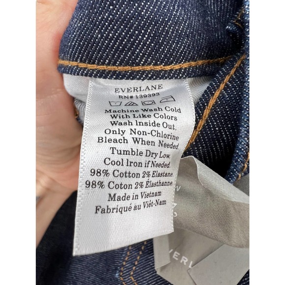 NWT Everlane Ankle Mid Rise Skinny Jeans Dark Indigo Wash Size 24 - Picture 6 of 7